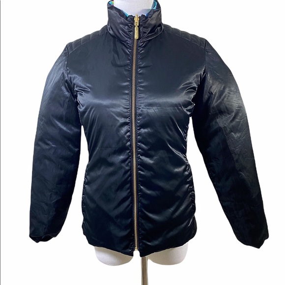 Lilly Pulitzer Marilee Reversible Puffer Jacket Maldives Hype It Up - Picture 5 of 11
